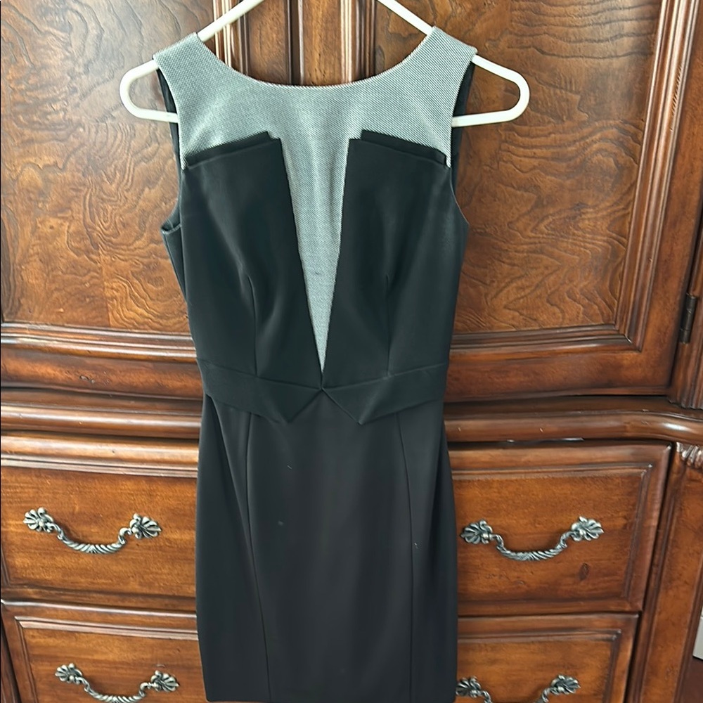 Chic Black and Gray Sleeveless Dress